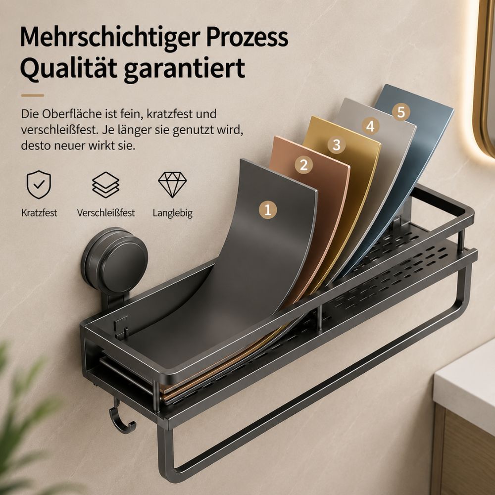 LuxeHold™ Badezimmerregal aus Aluminium