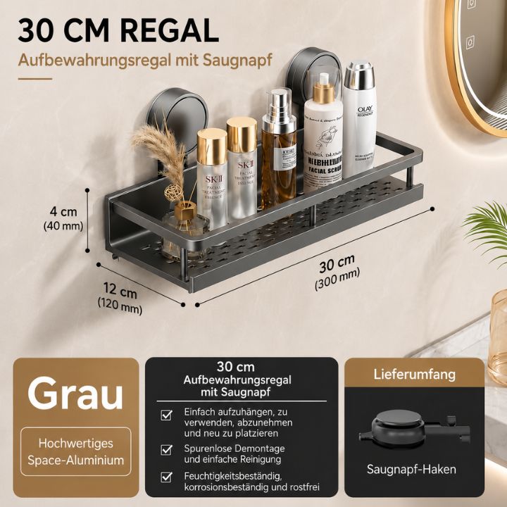 LuxeHold™ Badezimmerregal aus Aluminium
