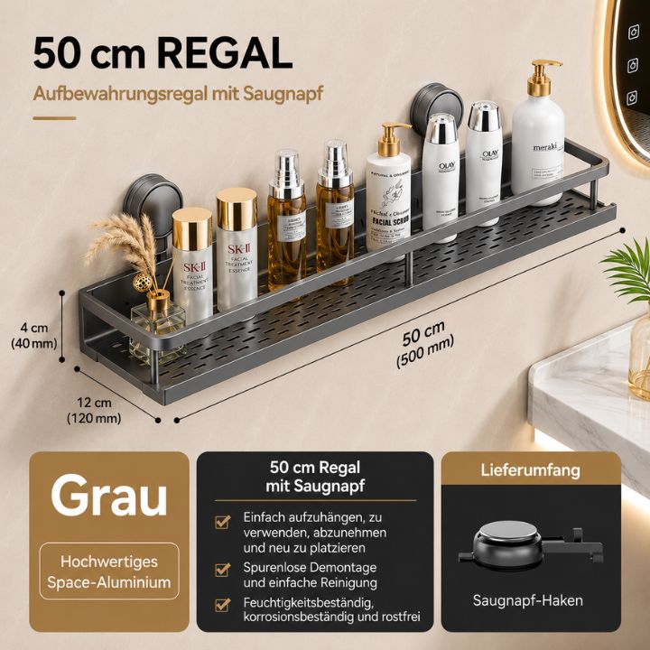 LuxeHold™ Badezimmerregal aus Aluminium