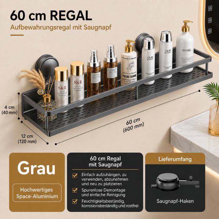 LuxeHold™ Badezimmerregal aus Aluminium