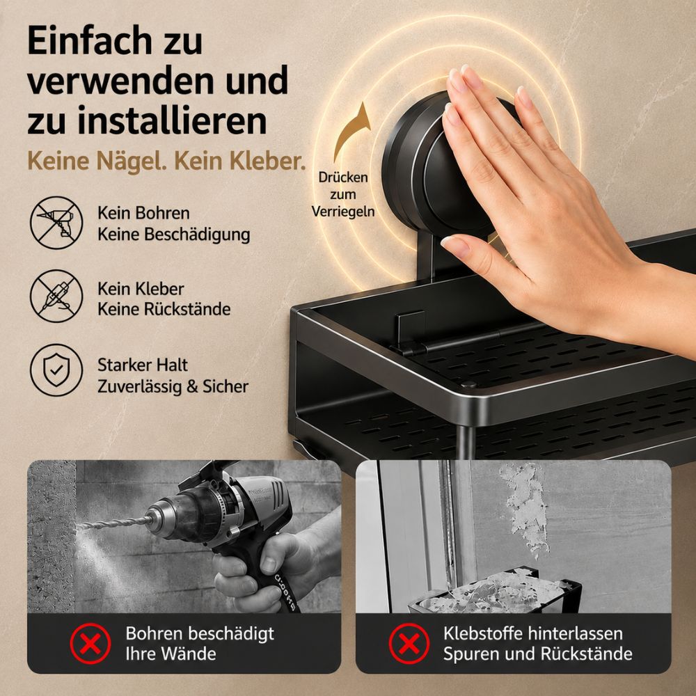 LuxeHold™ Badezimmerregal aus Aluminium