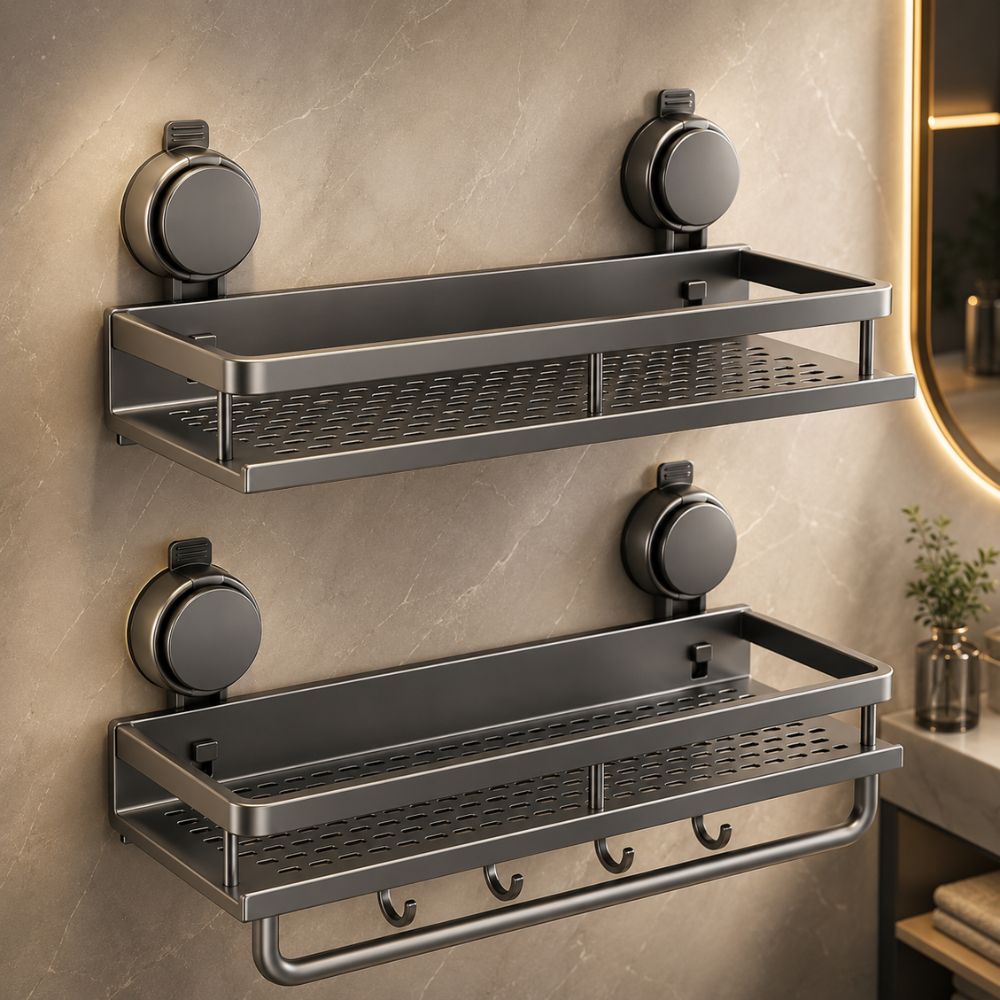 LuxeHold™ Badezimmerregal aus Aluminium