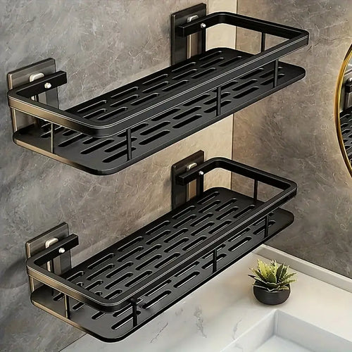 Minimalistisches Aluminium Badregal-Set – 2-teilig